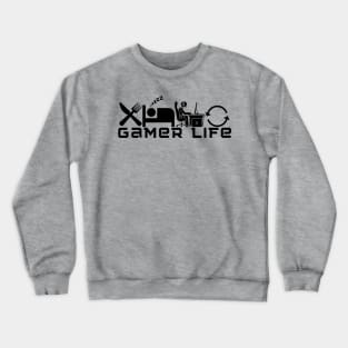 daily routine of a gamer - gaming Crewneck Sweatshirt